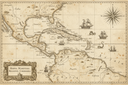 vintage nautical map of the Caribbean